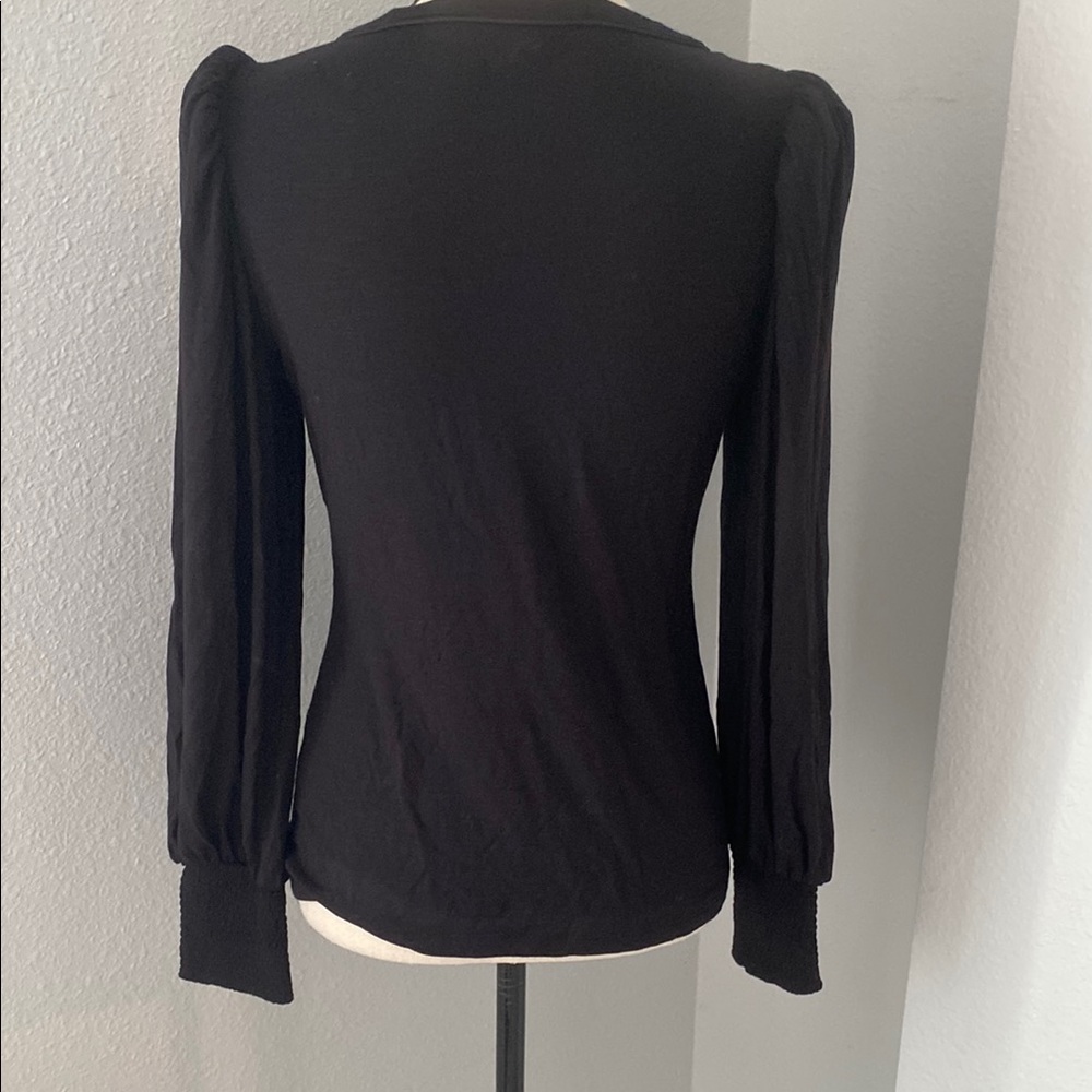 WHBM Long Sleeve Tee with Smocked Cuffs - Picture 4 of 11